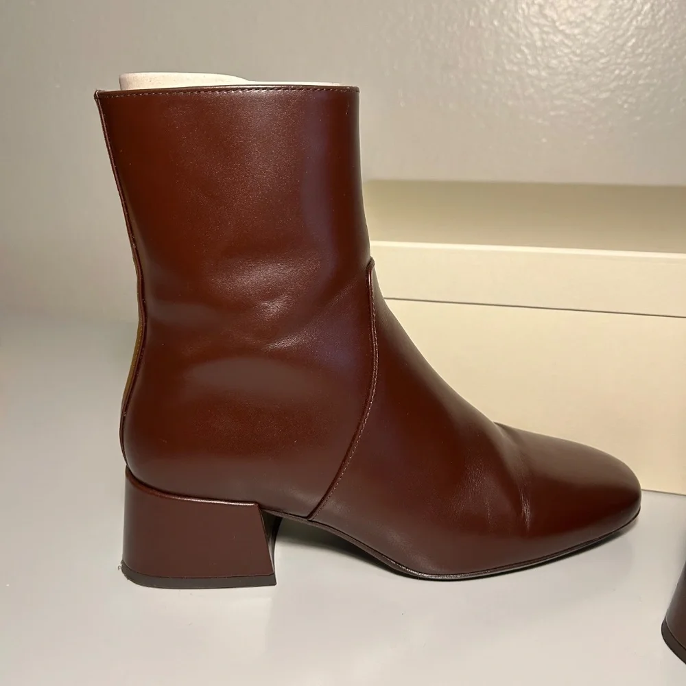 Pre Owned Womens Sezane PAULETTE LOW BOOTS Chocolate size US 7 - Picture 6 of 16